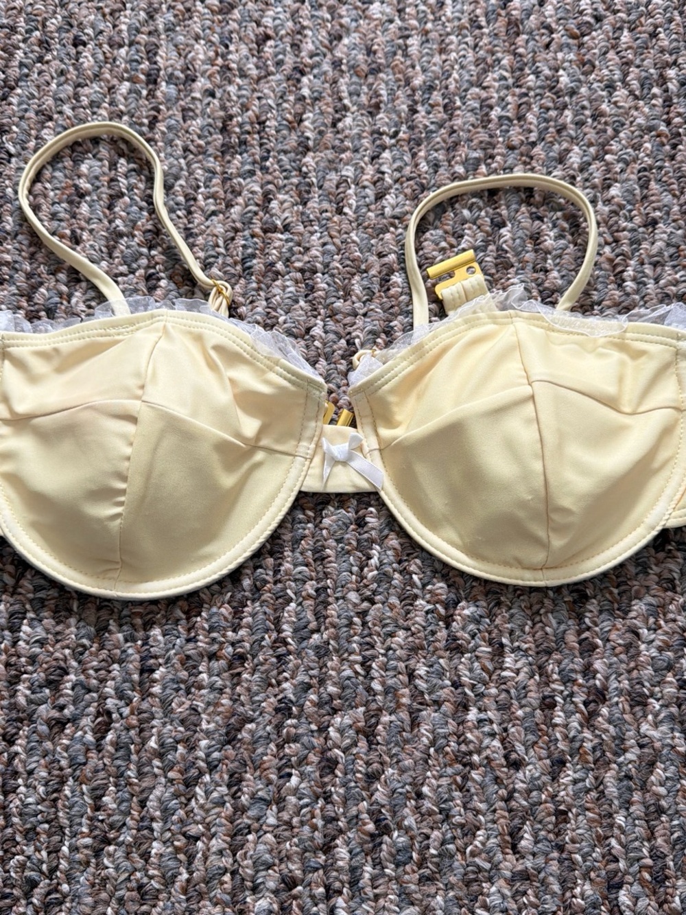 Women's Yellow Ruffle Trim Bikini Set - Picture 4 of 4
